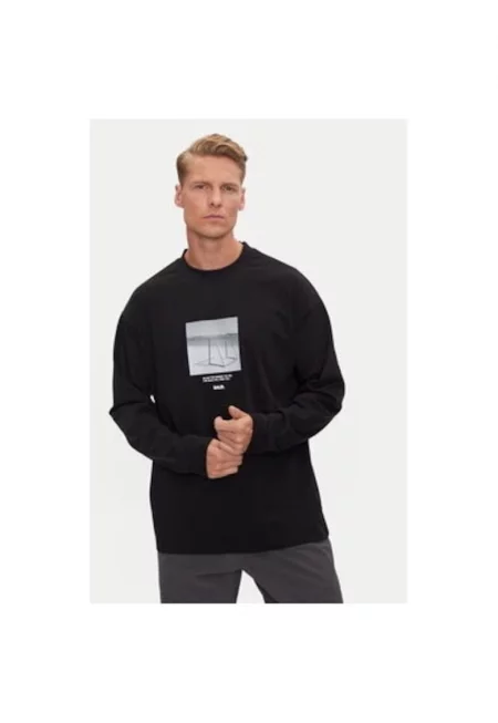 Мъжка блуза -  304734557 - Памук - Черен - Черен