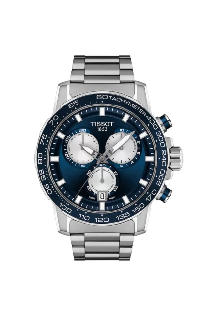 Мъжки часовник  Supersport Chrono - Неръждаема стомана - 46 мм - Сребрист/тъмносин