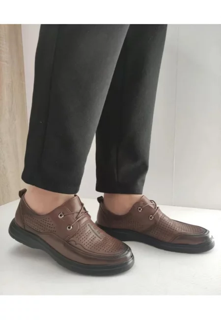 Мъжки перфорирани обувки Mels 883L-17 Кафяви - Кафяви