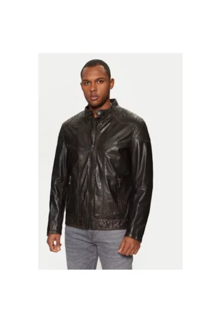 Мъжко яке -  304722639 - Естествена кожа - Кафяв - Кафяв