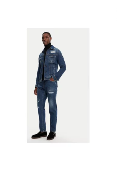 Мъжко яке -  305314925 - Памук - Еластан - Син - Син