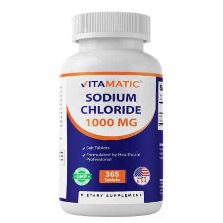 Натриев хлорид – Електролитен баланс и хидратация, 1000 mg, 365 таблетки