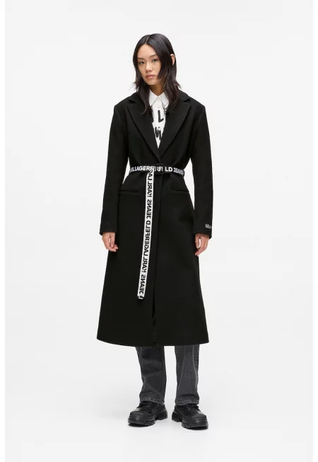 Палто с вълна с колан