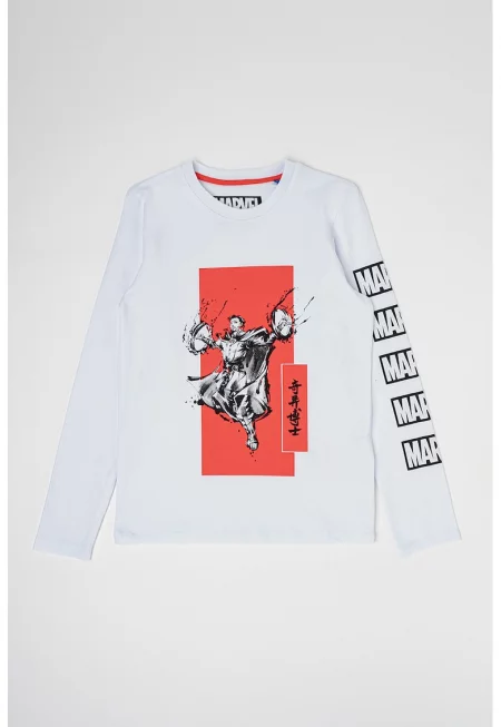 Памучна блуза с шарка на Marvel