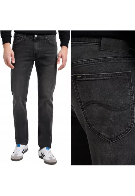 Панталони  Daren от черен деним - прав силует - еластична талия - W32 L36