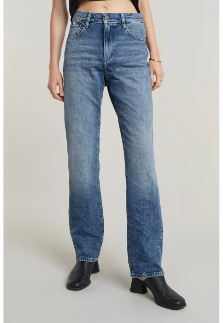 Прави дънки Viktoria със средна талия - Прашно синьо