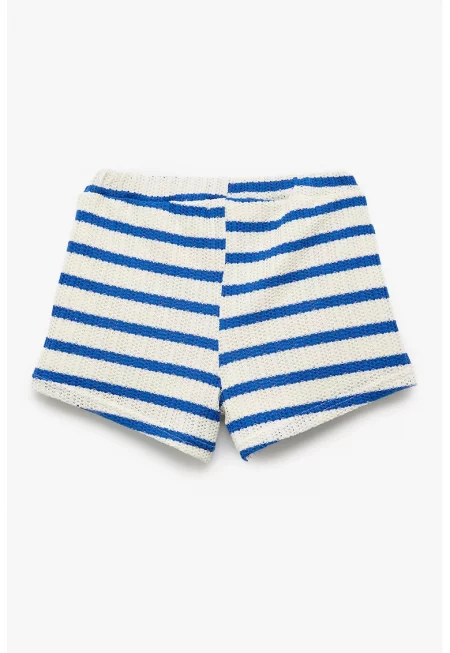 Раиран плетен къс панталон