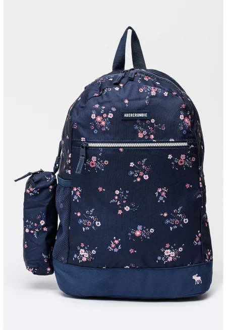 Раница с отделящ се несесер с цепи - Зелен/Розово/Тъмносин