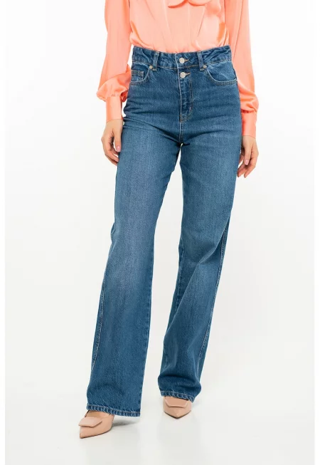 Разкроени дънки Luana с висока талия - Син