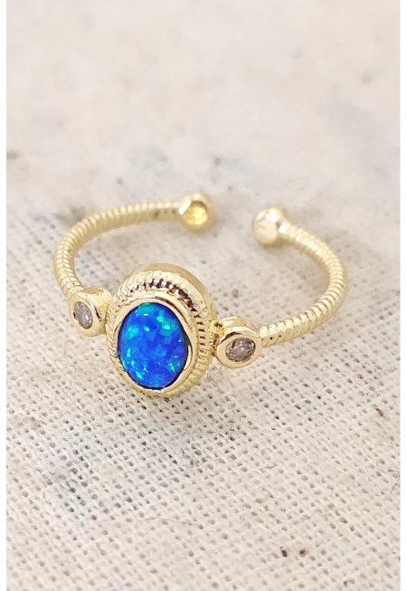 Регулируем пръстен с опал