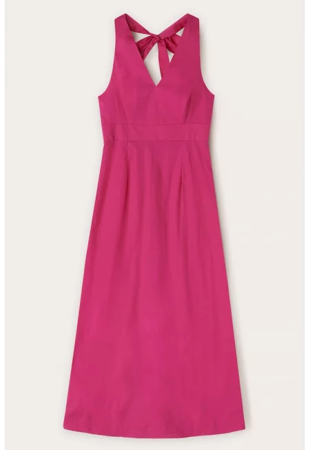 Рокля с шпиц и гол гръб - Фанданго розово