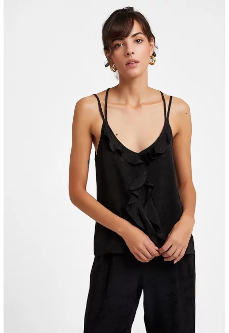 Танк топ с кръстосан гръб и дипли