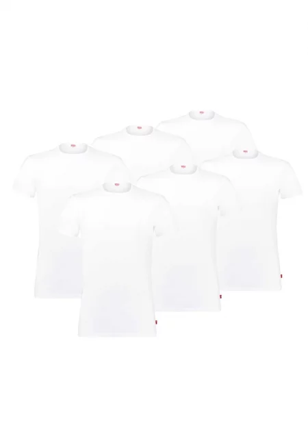 Тениска 167925 с овално деколте - 6 броя - Бял