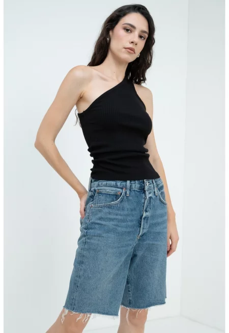 Топ Verica с лиосел с едно рамо - Черен