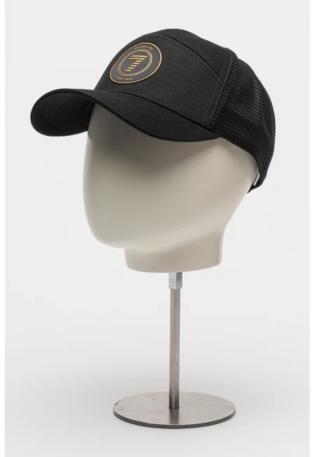 Унисекс памучна шапка - Черен/Маслинено зелено