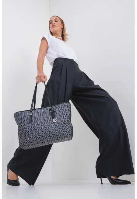 Вълнен панталон палацо с висока талия