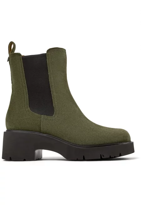 Велурени боти Chelsea Millah с масивен ток - Зелен