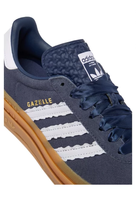 велурени маратонки Gazelle с гумена подметка и 3 ленти - тъмносини -