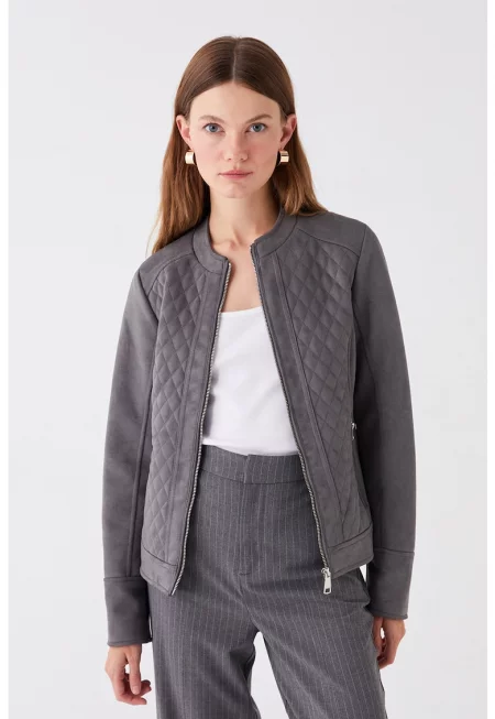 Яке от еко кожа с капитонирани зони