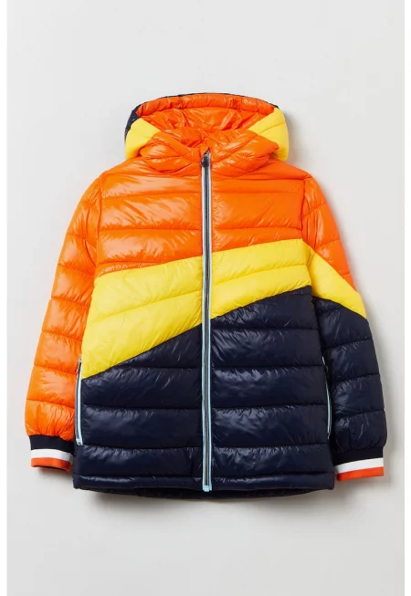 Зимно яке с цветен блок