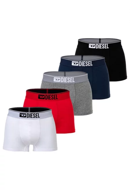 Боксерки - 5 чифта - Червен/Бял/Сив меланж