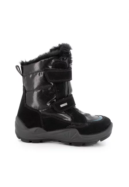 Боти с велур и текстил - Черен