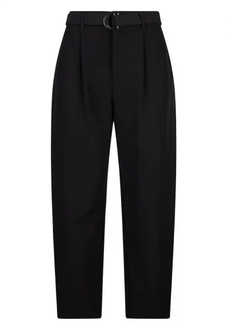 Бухнал панталон с колан - Черен