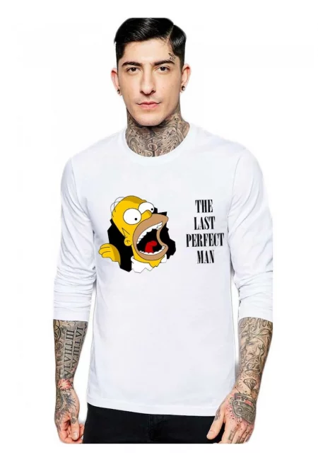 Бяла мъжка блуза - Simpson