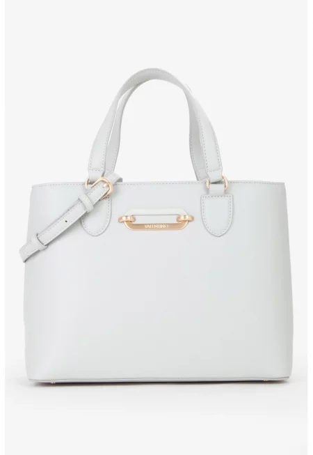 Чанта от еко кожа с отделяща се презрамка - Бял