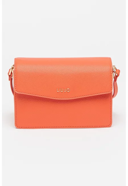 Чанта през рамо от еко кожа с регулируема презрамка - Корал