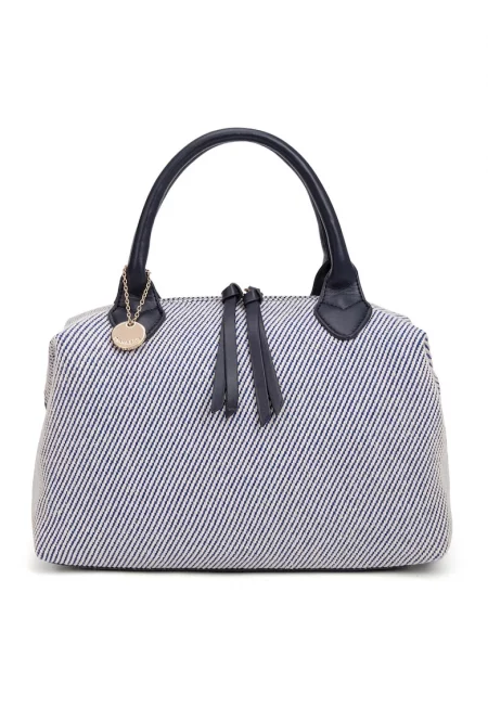 Чанта със сплетен дизайн - Тъмносин