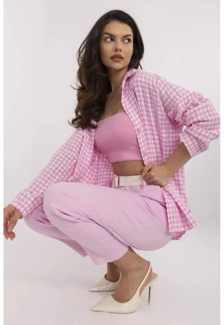 Crop Pants With Textile Belt