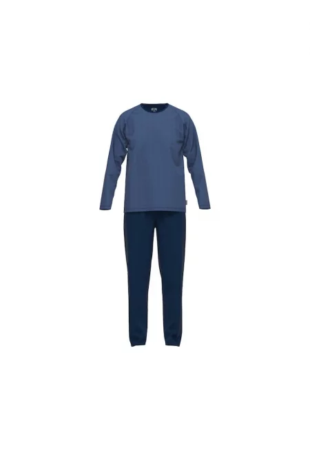 Дълга пижама с ръкави реглан - Син