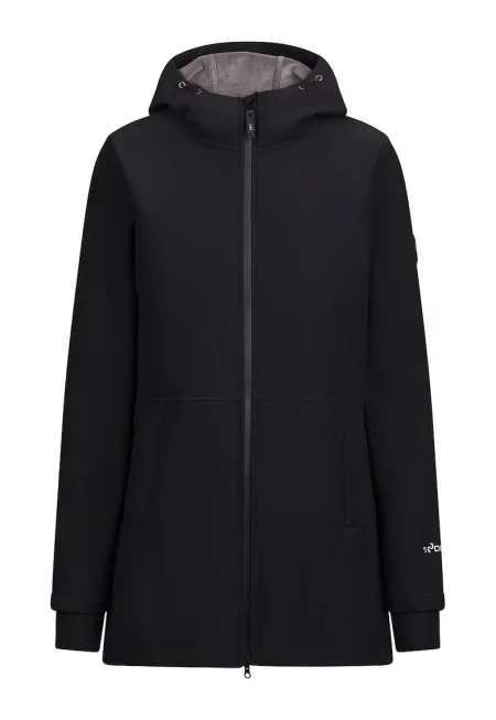 Дълго яке Priya със Softshell - Черен