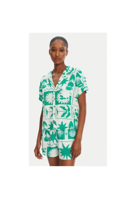 Дамска риза  TAYLOR SHELLPAT - Вискоза/Лен - Зелен - Зелен