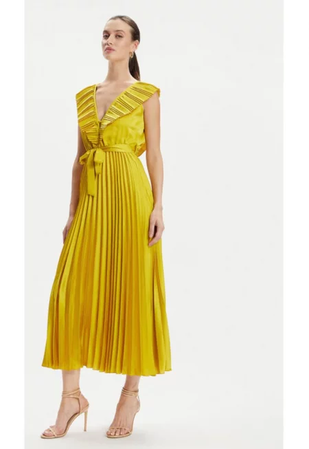 Дамска рокля -  304080234 - Полиестер - Жълт
