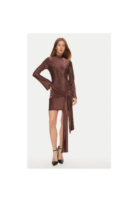 Дамска рокля - Бардо - 304698941 - Полиестер - Кафяв - Кафяв