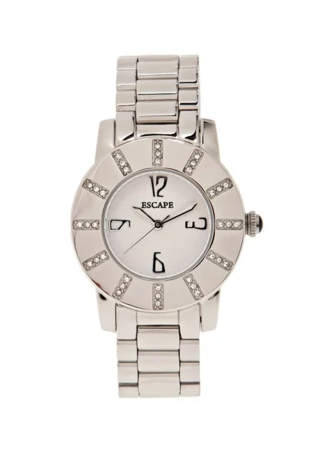 Дамски часовник  стоманена каишка - кръгъл корпус 34 мм - водоустойчив 5 ATM - сребрист