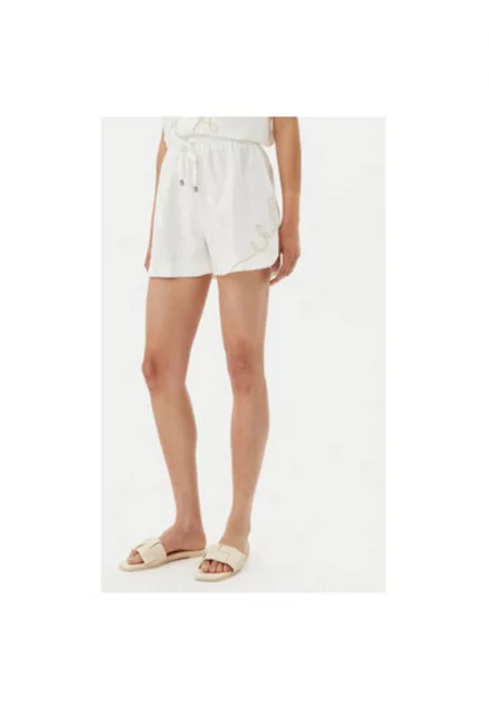 Дамски къси панталони  53-5060 - лен/вискоза - бяло - Бял