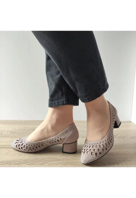 Дамски перфорирани обувки Epica - Розово/Hюд цвят