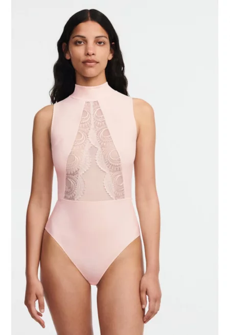 Дамско боди -  303814267 - Найлон/Еластан - Розов - Розово