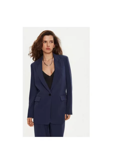 Дамско яке -  304453601 - Рециклиран полиестер/вискоза - Син - Син