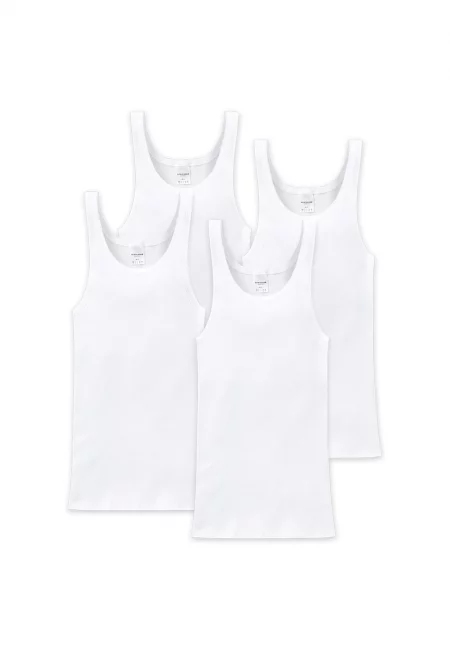 Домашен памучен топ - 4 части - Бял