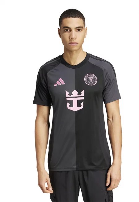 Футболна тениска с лого - Черен/Tъмносив