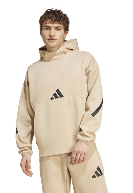 Худи Z.N.E. с паднали ръкави - Бежов/Избеляло черно