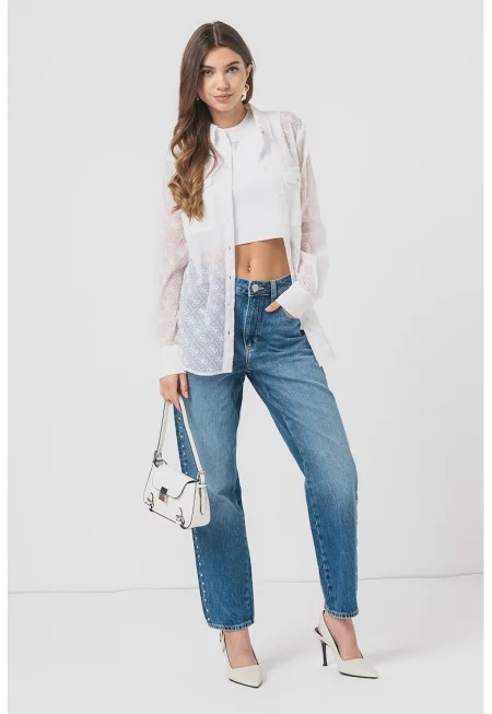 JEANS - Полупрозрачна риза с пришити джобове