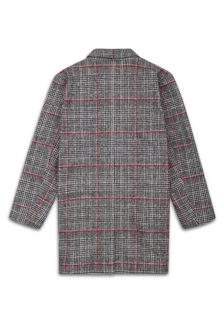 Карирано палто със странични джобове