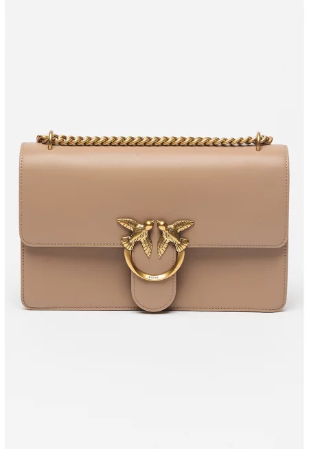 Класическа кожена чанта crossbody Love One -