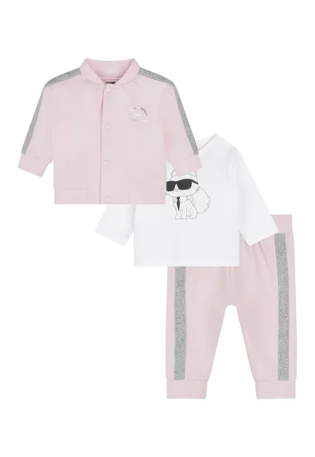 Комплект - 3 части - Бледо розово/Сребрист