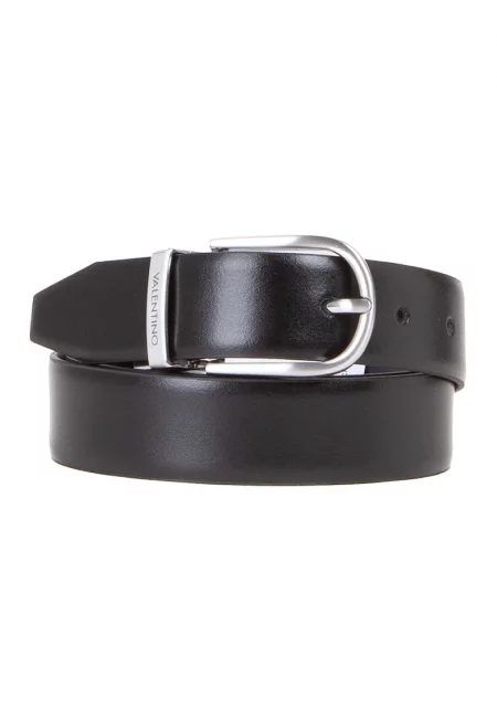 Кожен колан с метална тока - Черен/Тъмносин